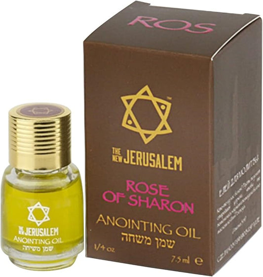 Rose of Sharon Anointing Oil from Israel, Holy Spiritual Oils Bottles from Jerusalem Blessed, Handmade with Natural Ingredients and Blessed for Wedding Ceremony, Religious Use, 0.25 Fl Oz