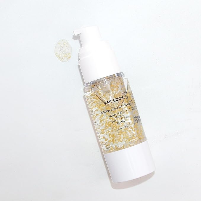 Retinol and Collagen Serum for face with Collagen Balls Niacinamide Green Tea Extract Vitamin C Retinol Natural Anti-aging Moisturizing Vitamin A Soothing and Amino Acid| Giftable|
