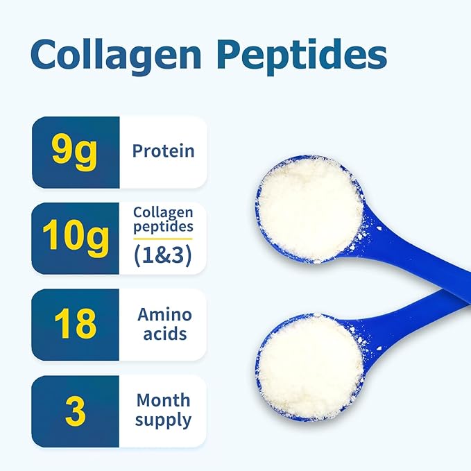 Zammex Collagen Peptides Powder, 90 Servings, Unflavored Instant Powdered, Pure Hydrolyzed Collagen Protein Powder (Type I, III) 100% Grass Fed, Paleo & Keto, Non-GMO, for Skin Hair Nail Joint