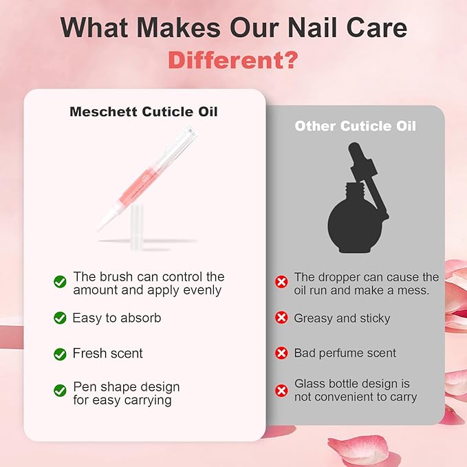 Meschett 3PCS Nail Cuticle Oil Pens with Nail File, Cuticle Oil for Nails from Natural, Nail Oil Cuticle for Cracked and Dry Nail(Pineapple & Peach & Jasmine Flavor)