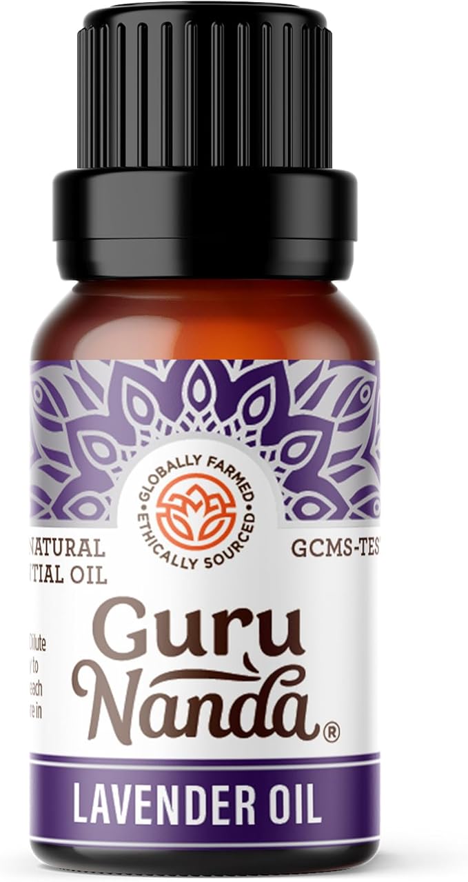 GuruNanda Lavender Essential Oil - 100% Pure, Natural and Undiluted Oil for Massage & DIY Recipes- Premium Diffuser Oil for Aromatherapy (Pack of 1 - 0.5 Fl Oz)