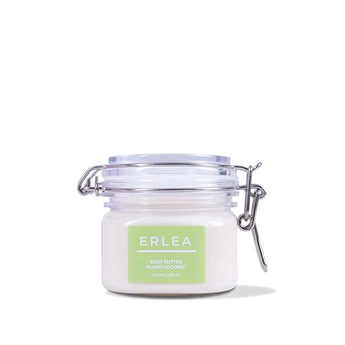 Erlea Coconut Body Butter 160 g/5.64 oz – Shea Butter, Body Butter for Women, Coconut Butter,Skin Care for Extremy Dry Skin, Organic Shea Butter, Body Care for Cracked Feet