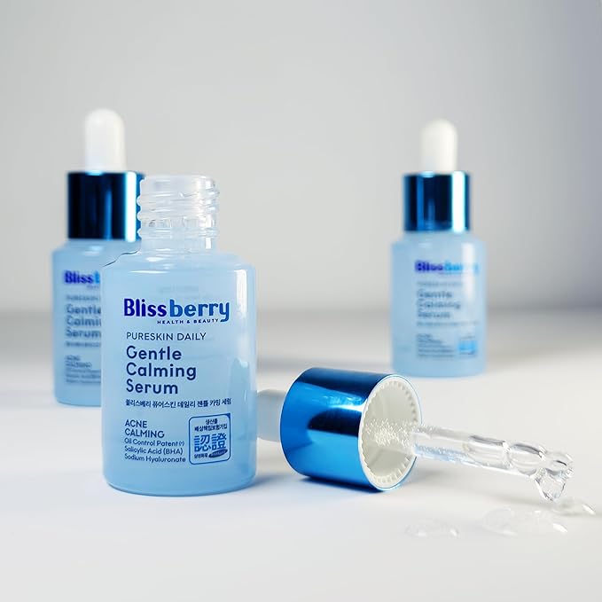 Blissberry 0.1% Salicylic Acid Acne Serum - Hydrating Serum Soothing Moisturizer, Salicylic Acid for Blackheads & Whiteheads Pores, Reduce Excess Oil & Bumpy Texture, 0.5 Fl Oz