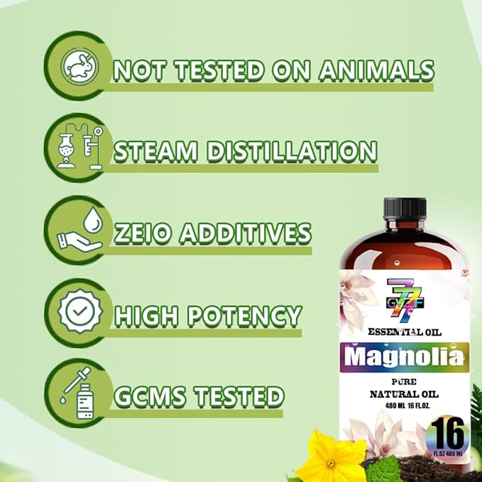 Magnolia Essential Oil(16oz / 480ml) - Magnolia Oils Used in diffusers, humidifiers, Home Baths, Cleaning Products, Yoga, DIY Soaps and DIY Scented Candles