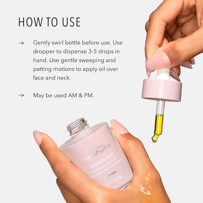 HydroPeptide Moisture Reset, Phytonutrient Facial Oil, Hydrate and Enrich Skin, Improves Skin Barrier Function, 1 Ounce