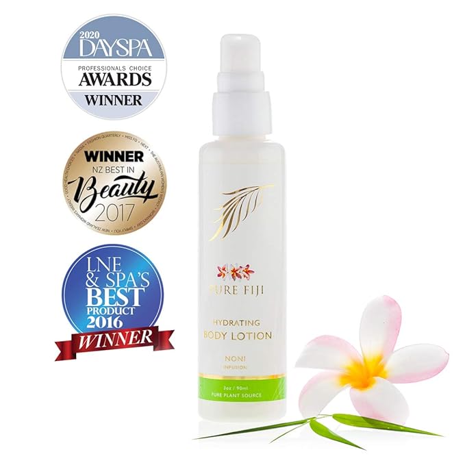 PURE FIJI Body Lotion Hydrating - Moisturizing Lotion for Dry Skin with Coconut Milk and Vitamin E, Organic Body Lotion For Women and Men, Noni Scent, 3 oz