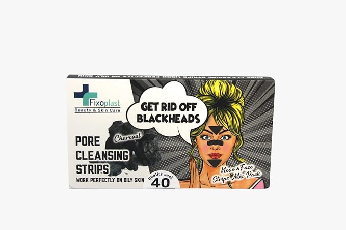 Pore Cleansing Strips, Blackhead remover for nose, chin and T-zone, Charcoal (Charcoal, 40)