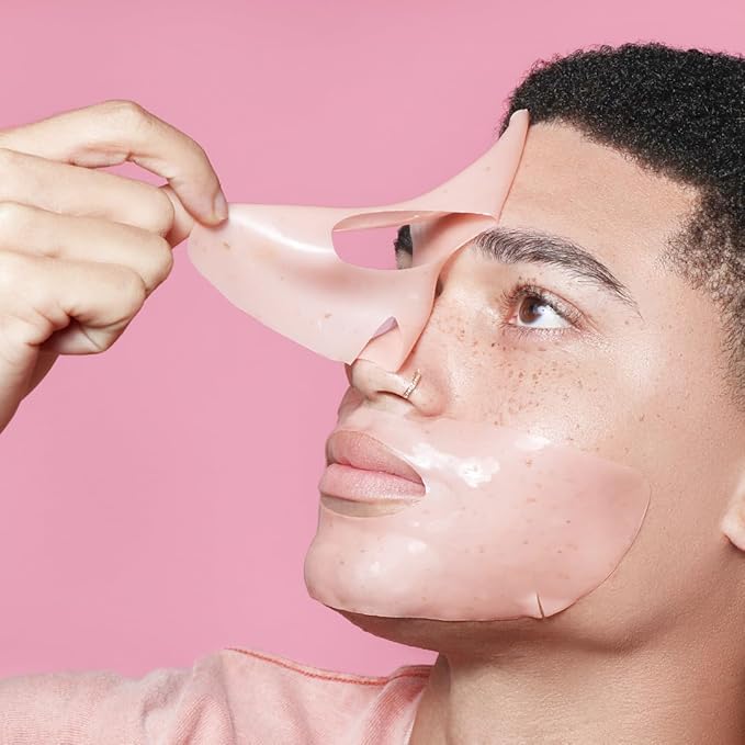 Avatara Rose Boba Hydrogel Mask, Cooling Facial Mask, 2-Piece Glow-Enhancing, Hydrating, Balancing Skin Care Mask with Niacinamide & Rose Extract, 30 g, 1-Pack