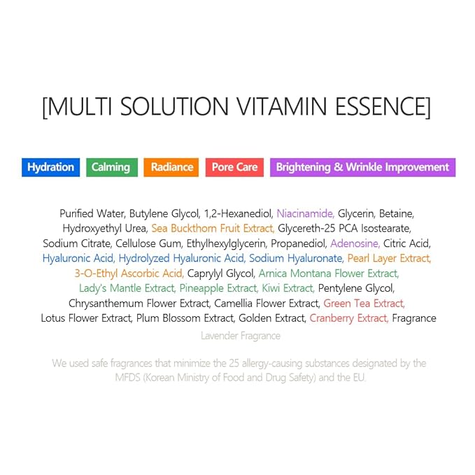 Pregnancy Acne Treatment, Vitamin C Serum Multi Solution Vitamin Essence, Brightening Dark Spots Even Skin Tone Eye Area Fine Lines & Wrinkles Korean Skincare 70ml 2.37 Fl Oz