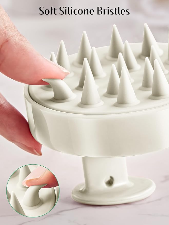 HEETA Scalp Massager Hair Growth 2-Pack, Soft Silicone Scalp Scrubber Shampoo Brush for Exfoliation Dandruff Removal Head Massage Stress Relax, Wet & Dry Use for Women Men Thick Thin Curly Hair Care