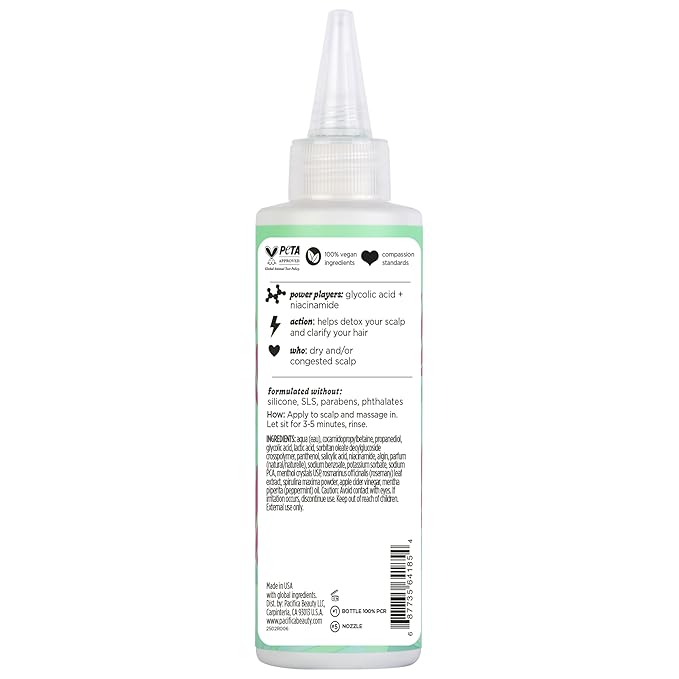 Pacifica Scalp Detox Set – Rosemary Apple Cider Vinegar Scalp Exfoliating Tonic with Scalp Massager Brush, Deep Cleansing & Clarifying Treatment for Buildup, Dry Flaky Scalp, Vegan