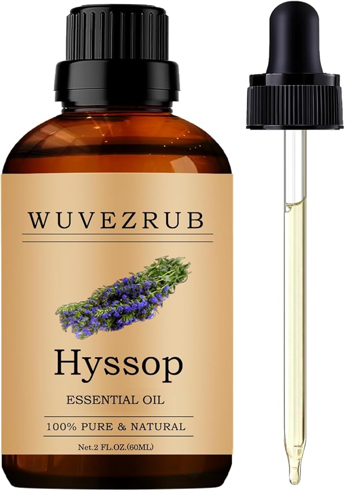 Hyssop Essential Oils 60ML, Pure Hyssop Essential Oil for Aromatherapy Diffuser - 2 Fl Oz