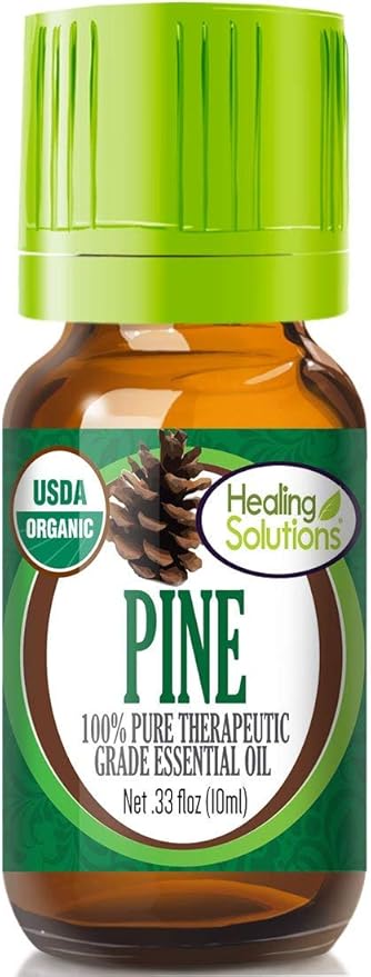Healing Solutions Organic Pine Essential Oil, 0.33 oz (10 ml), Pure & Undiluted Aromatherapy Oil