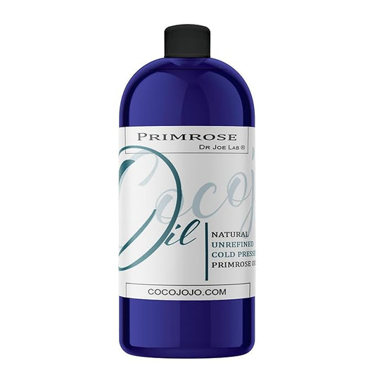 Dr Joe Lab Evening Primrose Oil - Pure Natural Cold Pressed Unrefined Extra Virgin Evening Primrose Seed Oil - Moisturizing & Nourishing for Hair Skin Body Nail and Beard. - 32 oz
