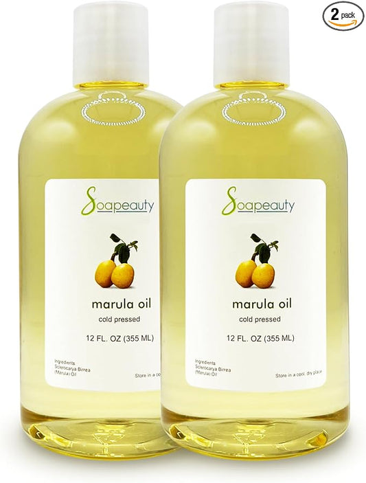 Soapeauty Marula Oil 100% Pure & Natural, Cold Pressed, Rich in Vitamin E & Omega Fatty Acids | Best for Skin, Hair, Face, Nails, and Soap Making | 24 fl oz (2 * 12 fl oz)