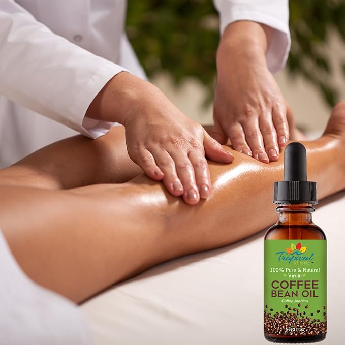 100% Pure Roasted Coffee Bean Oil (2 fl oz) - Virgin, Cold Pressed, Unrefined - Ideal Coffee Oil for Massage, Soap Making, Hair, Skin and Nails