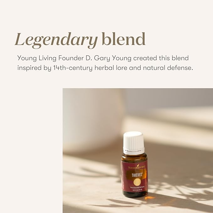 Thieves Essential Oil Blend by Young Living, 15 Milliliters | Topical and Aromatic | Vegan & Gluten-Free | Aromatherapy Diffuser | Natural & Organic Premium Oils