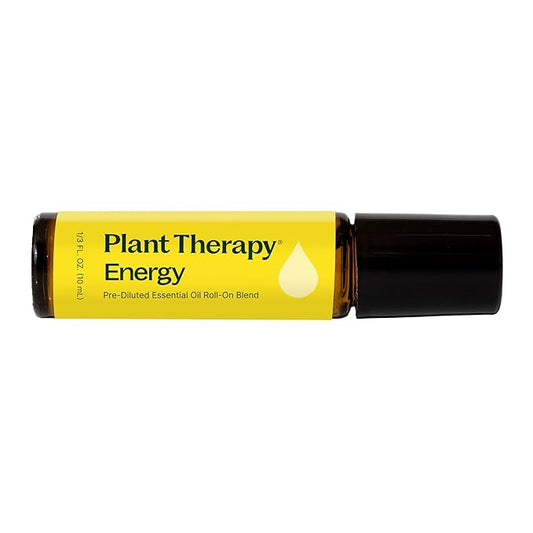 Plant Therapy Energy Essential Oil Blend 10 mL (1/3 oz) Refreshing, Energizing Blend 100% Pure, Pre-Diluted Roll-On, Natural Aromatherapy, Therapeutic Grade