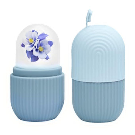 Ice Face Roller, Eye Puffiness Relief, Silicone Facial Massage Ice Mold, Reusable Face Massage, Blue