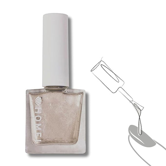 Nail Strengthener from Japan, Nail Hardener with Aloe Vera, Tea Tree Oil & Keratin for Healthy 5-in-1 Nail Solution Including Base Coat, Nail Color, Hardener, Top Coat & Nail Care, TAUPE