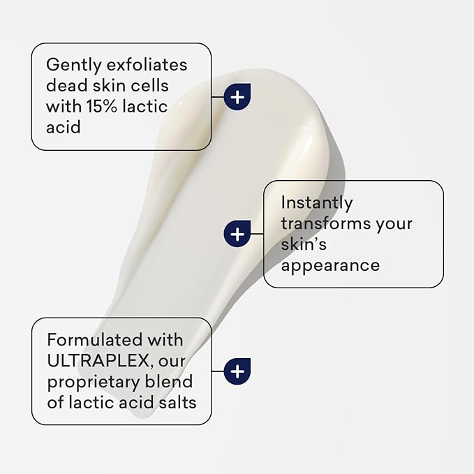 AmLactin Intensive Healing Body Lotion for Dry Skin, 7.9 oz Pump Bottle, 2-in-1 Exfoliator and Moisturizer with Ceramides and 15% Lactic Acid for 24-Hour Relief from Dry Skin (Packaging May Vary)