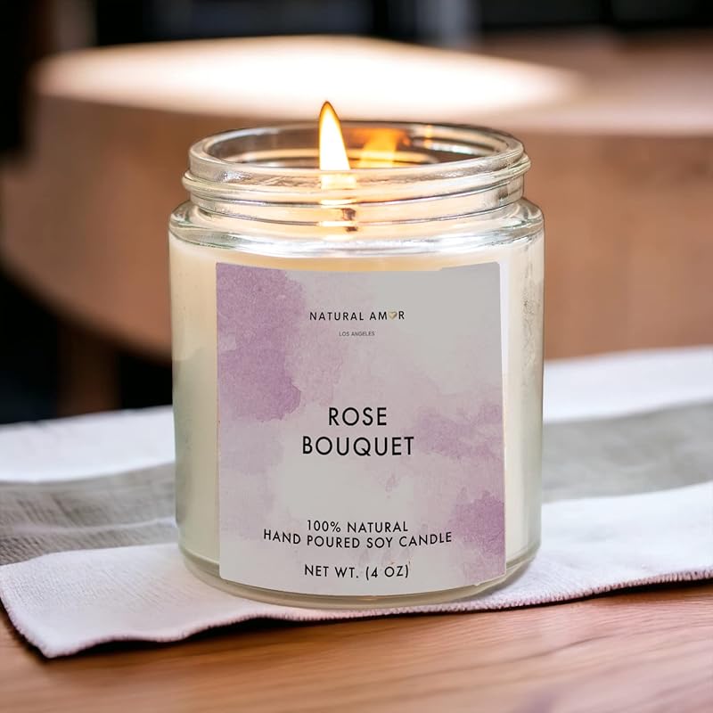 Natural Amor Relaxing Spa Gift Set for Women,Luxurious Bath Gift for her,7pc Bath & Body Gift Including Soap, Body Butter, Soy Candle, Bath Bomb