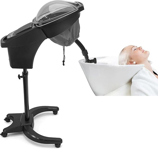 Elitzia Professional Hair Steamer - Digital Display Adjustable Steam Output and Customizable Temperature Settings for All Hair Types Shampoo Bowl Mist Hooded Natural Black Hair for Salons Spas ET19190