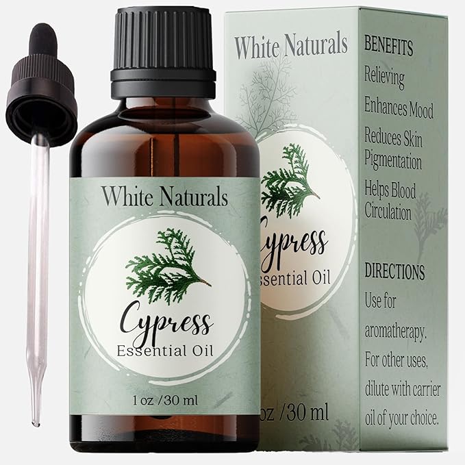 Cypress Essential Oil, 100% Pure & Natural Therapeutic Grade Essential Oil for Aromatherapy Diffusers, Undiluted for Healthy Skin & Hair Growth, Ideal for Bedroom, Living Room, Office 1oz