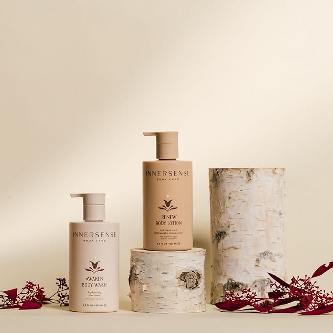 INNERSENSE Organic Beauty - Awaken + Renew Body Essentials Set | Non-Toxic, Cruelty-Free, Clean Skincare (2 piece set)