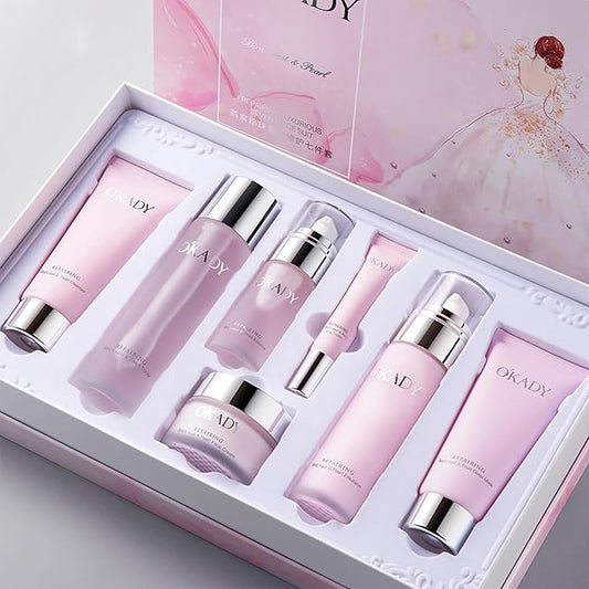 7-In-1 Skincare Gift Set With Facial Cleanser, Toner, Serum, Eye Cream, Lotion, Cream&Sleep facial mask, Moisturizing Skin Care Kit For Women, Birthday Gifts Set For Teen Girls