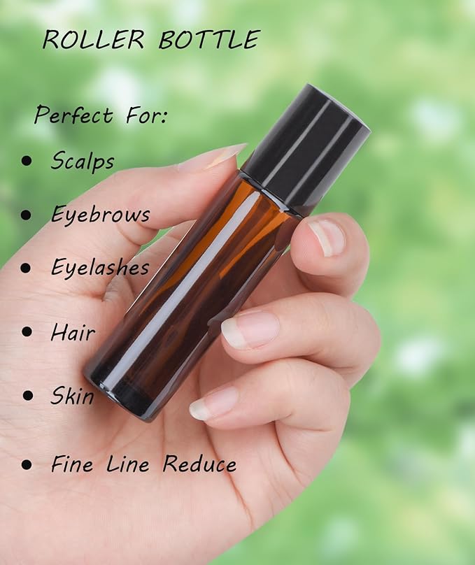 Organic Castor Oil for Face Roll On，Rollerball Castor Oil, Deep Hydration for Skin Care and Hair, Castor Oil Organic Cold Pressed Unrefined Glass Bottle 8oz with 2 Roller