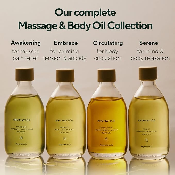 AROMATICA Serene Body Oil Lavender & Marjoram essential oil, Aromatherapy Oils, Scented Body Oil, After Shower Natural oil for women, Non-Greasy Body Serum, Body Moisturizer for Dry Skin 3.38 fl. oz