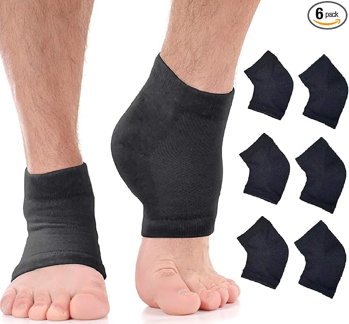 Moisturizing Socks | Cracked Heel Treatment with Aloe Vera | Moisturizer Foot Callus Remover | Aloe Socks for Cracked Heels & Dry Cracked Feet | Lotion Infused Gel Heel Socks (Fits Most)