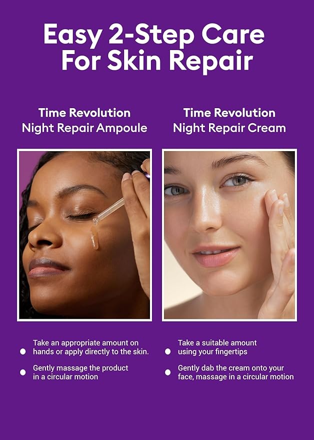 MISSHA Time Revolution Night Repair 5X Gift Set Night Repair Ampoule and Cream 5X, The First Essence 5X for Youthful, Glass Skin, Korean Skin Care