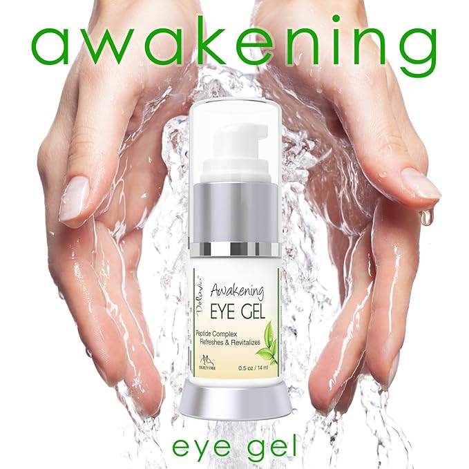 Deluvia Daily Under Eye Gel - Reduces the Appearance of Puffiness, Wrinkles, Fine Lines, Bags, Dry, Crepe Skin - Organic Aloe, Vitamin E, Hyaluronic Acid - Firming Moisturizing..