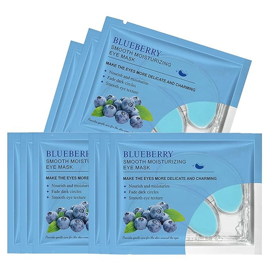Under Eye Mask Patches, 30 Pairs Collagen Hydrating Moisturizing Smoothing Gel Pads for Puffy Eyes Bags,Dark Circles,Puffiness,Fine Lines,Wrinkles,Anti-Aging Blueberry