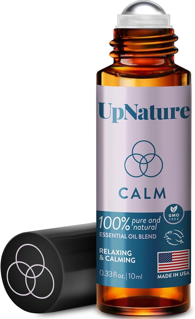 UpNature Calm Essential Oil Roll On - 100% Natural Stress Relief Aromatherapy - Relaxation Self Care Gifts for Women & Men