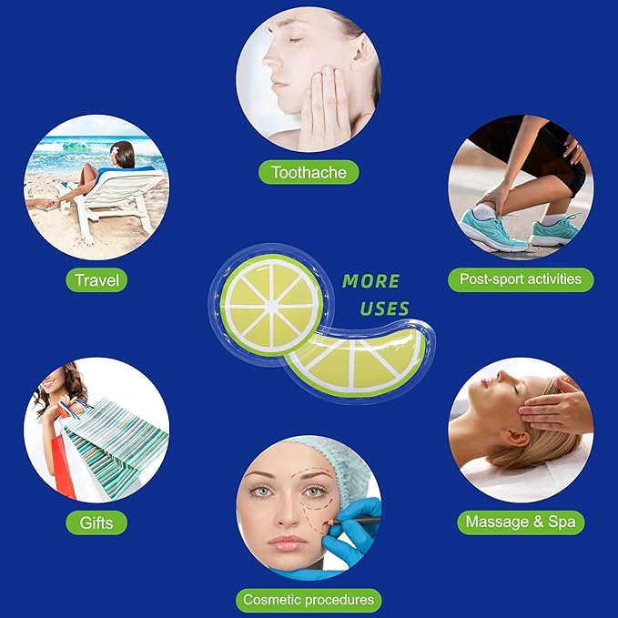 Gel Ice Pack Reusable Cooling Eye Pads and Under Patches,Eye Hot Cold Treatment for Redness,Pain Relief Relax