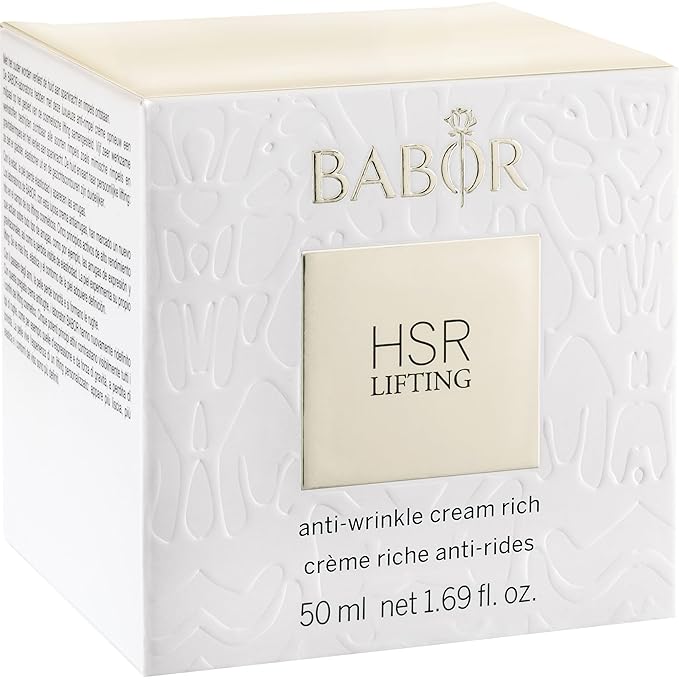 BABOR HSR Lifting Anti Wrinkle Cream Rich, Anti Aging Night Cream, Target Fine Lines, Vitamin E Strengthens Increasing Moisture and Improving Radiance, Daily Moisturizer for Smoother Skin, 1.7 oz