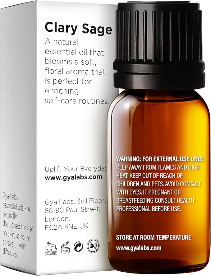 Gya Labs Clary Sage Essential Oil for Diffuser - 0.34 Fl Oz - 100% Pure Natural Clary Sage Oil for Skin, Hair, Aromatherapy & Candle Making - Fragrant Aromatherapy Scent