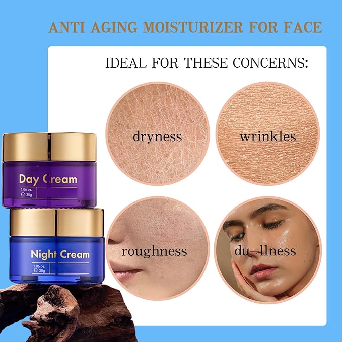 Day & Night Cream for Face - Niacinamide Day Cream & Retinol Night Cream for Women Anti Aging - Mother's Day Gifts with Niacinamide & Retinol Cream for Face, Hydrating