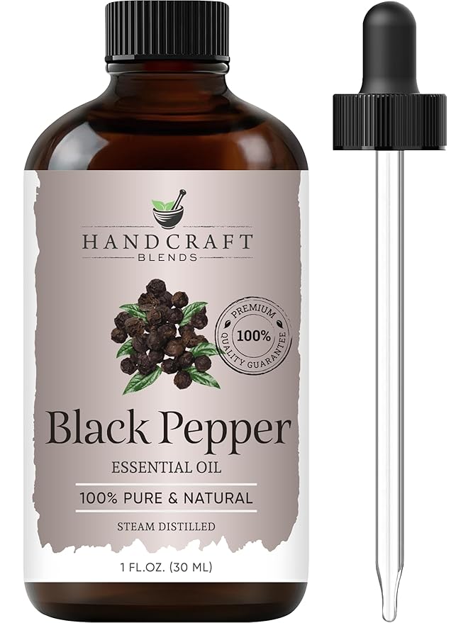 Handcraft Blends Black Pepper Essential Oil - 1 Fl Oz - 100% Pure and Natural - Premium Grade Essential Oil for Diffuser and Aromatherapy