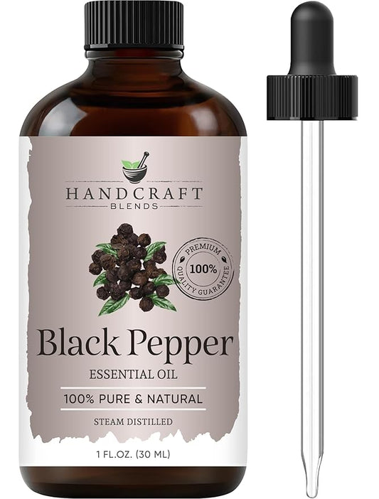 Handcraft Blends Black Pepper Essential Oil - 1 Fl Oz - 100% Pure and Natural - Premium Grade Essential Oil for Diffuser and Aromatherapy