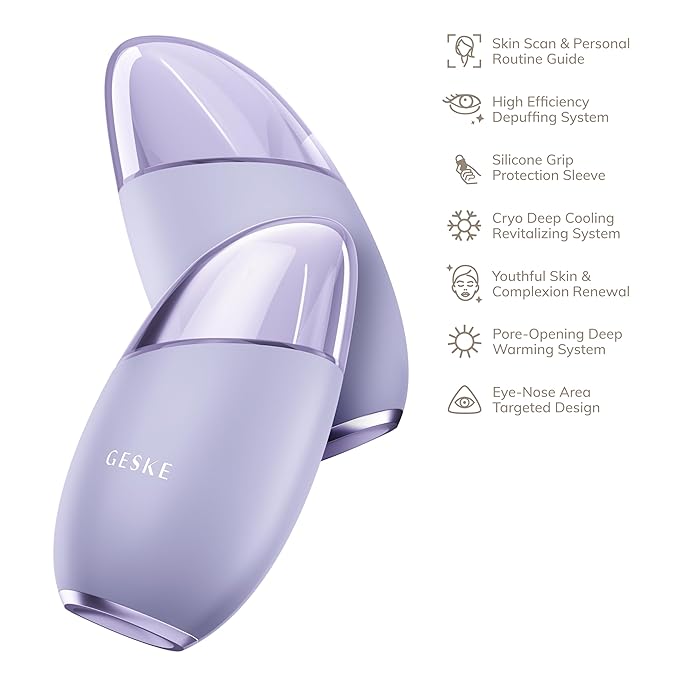 SmartAppGuided™ Cool & Warm Eye & Face Massager | 7 in 1 | Multi Massager | Face & Neck | Battery-free Cooling & Warming | Firms, Relaxes & De-Puffs Skin | Eye-Nose Area Targeted Design