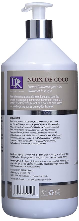 Daggett and Ramsdell Hand and Body Lotion, Coconut, 33.8 Ounce