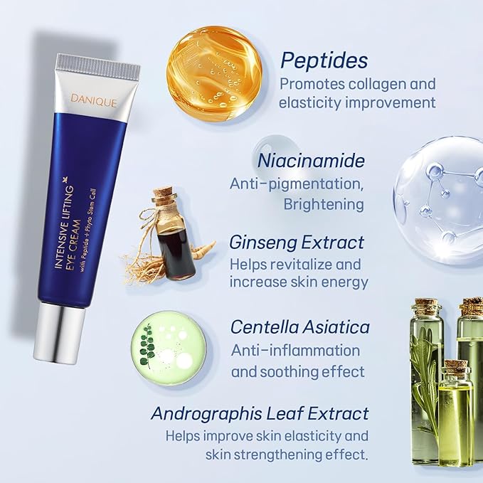 Danique Intensive Lifting Eye Cream – Peptide Phyto Stem Cell, Helps Improve Skin Appearance, Hydrates, and Smooths the Look of Fine Lines (20ml)