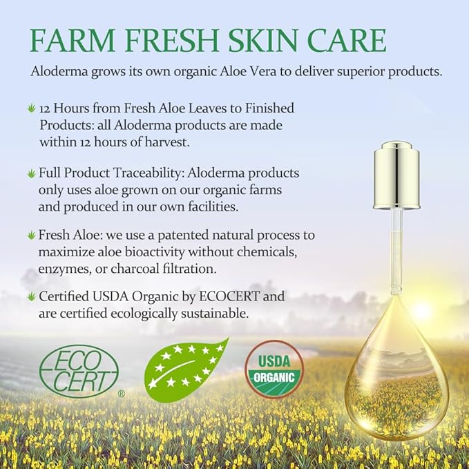 Aloderma Firming Face Serum with 64% Organic Aloe Vera - Age-Defying Face Plumping Serum for Radiant Skin - Tighten Skin, Reduce the Appearance of Fine Lines & Wrinkles with Hyaluronic Acid, 1.7 Oz