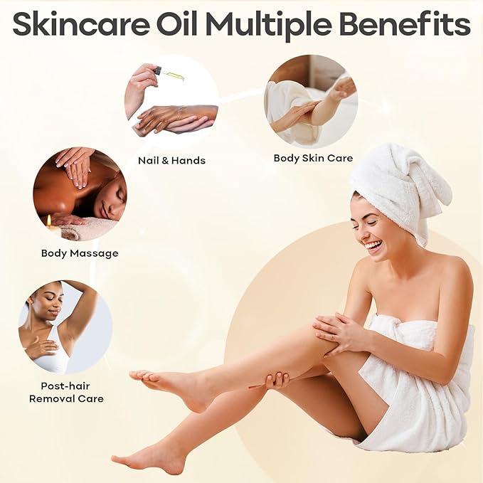 Skincare Body Oil, Moisturizer Hydrating Body Oil, Vitamin E and Jojoba Oils for Women Men Nourishing After Shower & Bath Oil, 2 FL OZ, All Skin Types