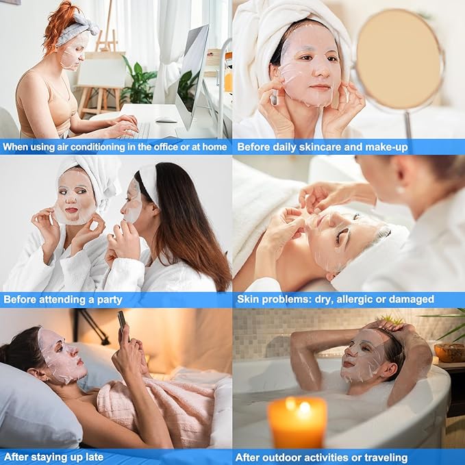 Collagen Face Mask Skincare For Women Hyaluronic Acid Moisturizing Firming Calming Hydrating Pore Treatment Anti-Aging of Different Ages and Skin Types Urban Beauty Secret 25 PCS