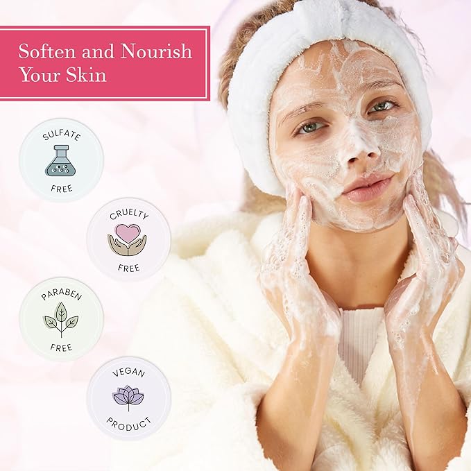 FinchBerry Rosey Posey Gift Set - Ideal Gifts Romantic Occasions, Anniversaries, Birthdays, Women’s Day, Housewarming, or Get Well Soon - Spa Gift Set With Handmade Soap, Fizzy Salt Soak & Soap Dish